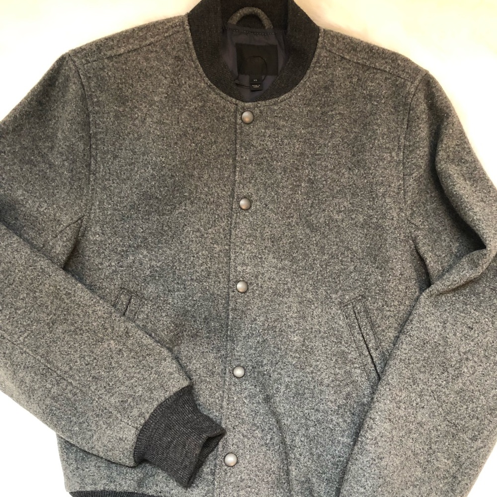 JCrew Wool Bomber, grey, XS, new without tags